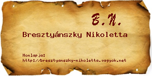 Bresztyánszky Nikoletta névjegykártya